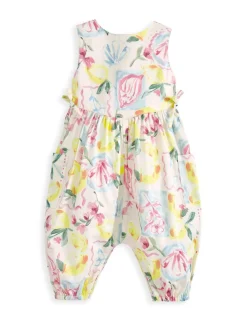 Pure Cotton Floral Lemon Print Romper (0-3 Years)