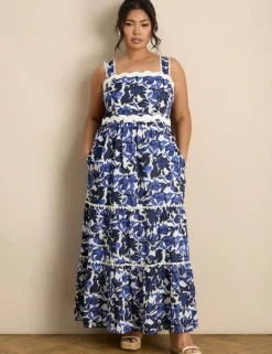 Pure Cotton Floral Maxi Smock Dress