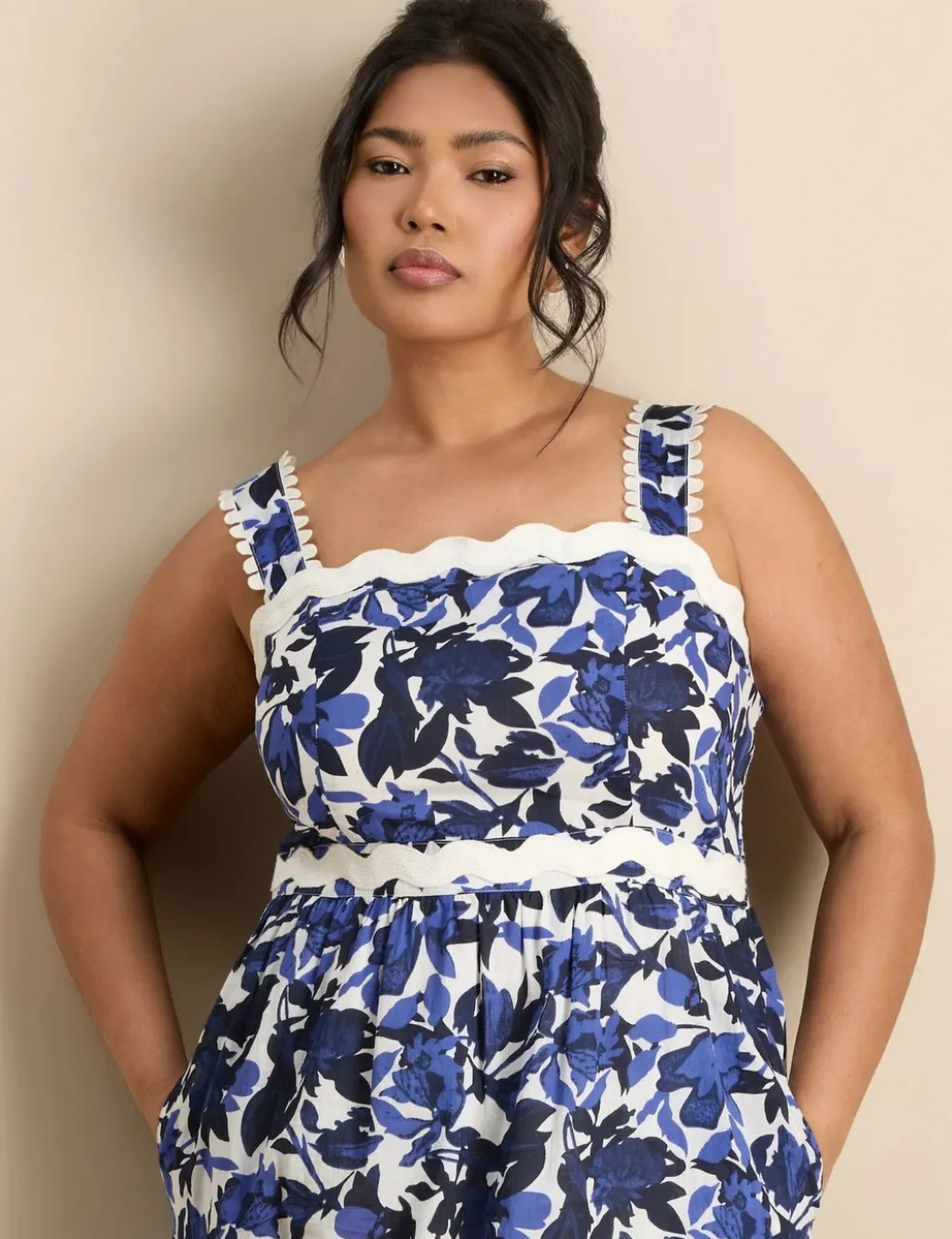 Pure Cotton Floral Maxi Smock Dress
