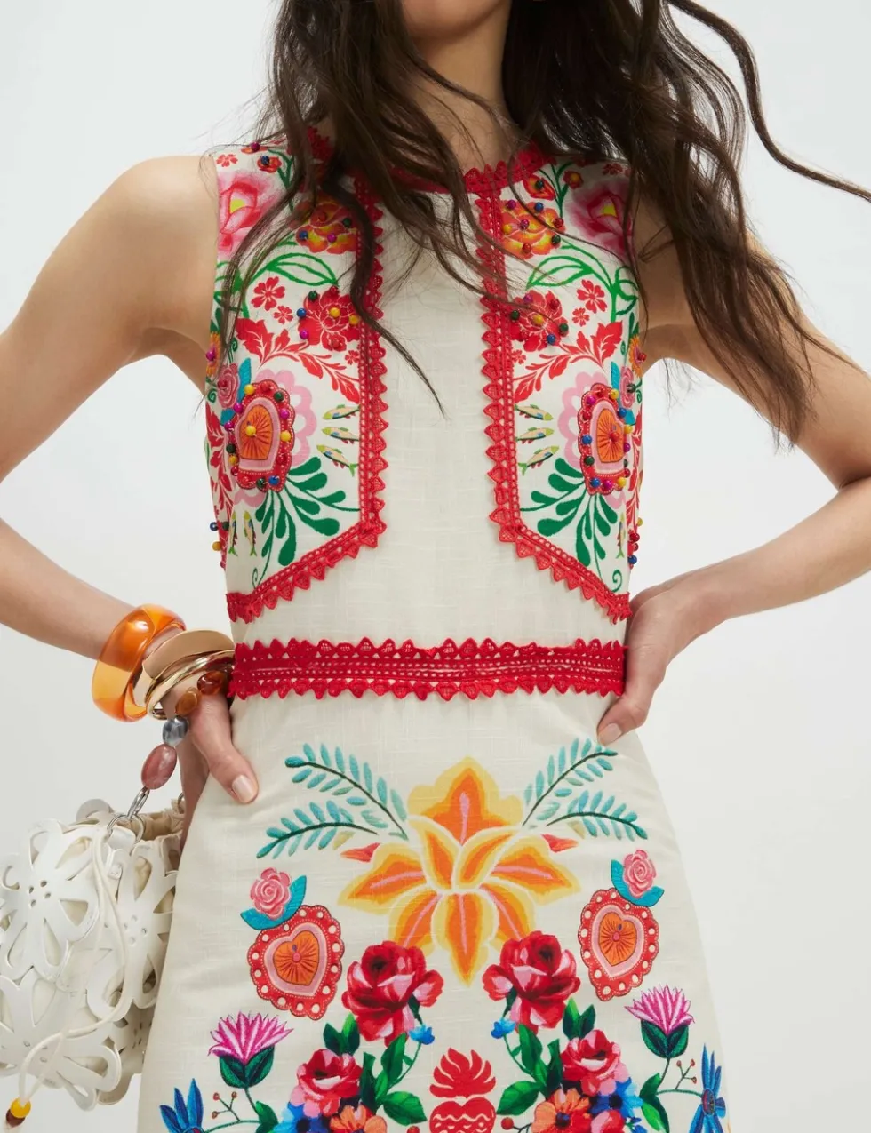 Pure Cotton Floral Midaxi Column Dress