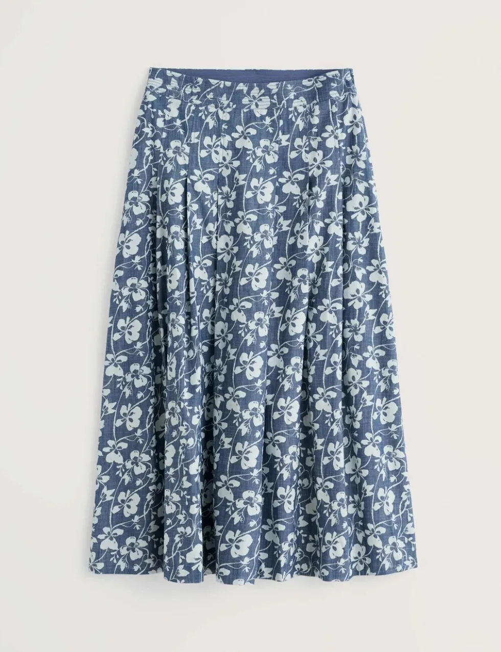 Pure Cotton Floral Midi A-Line Skirt
