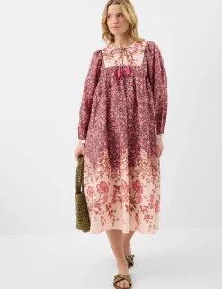 Pure Cotton Floral Midi Kaftan