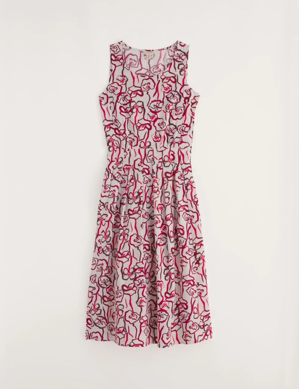 Pure Cotton Floral Midi Skater Dress