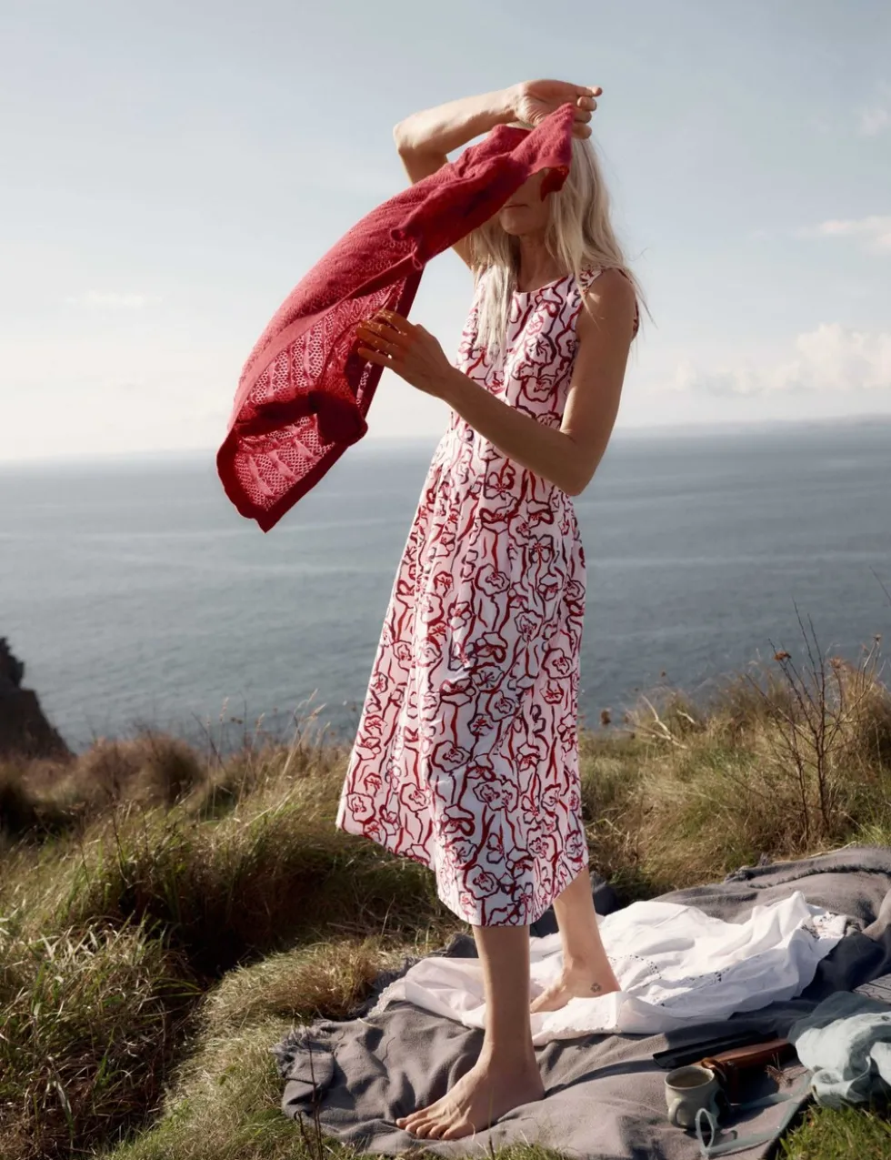 Pure Cotton Floral Midi Skater Dress