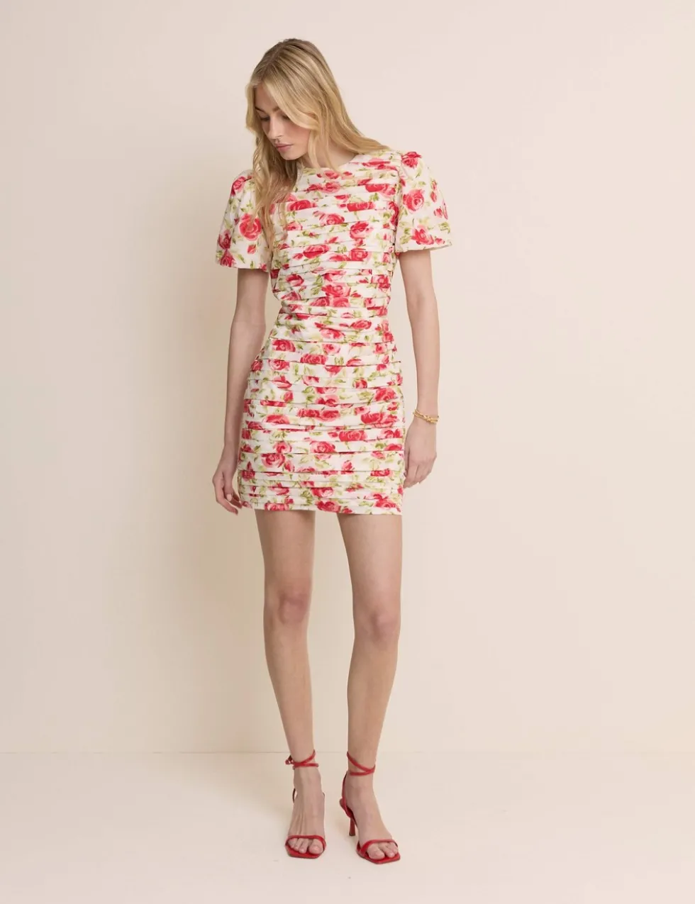 Pure Cotton Floral Mini Bodycon Dress
