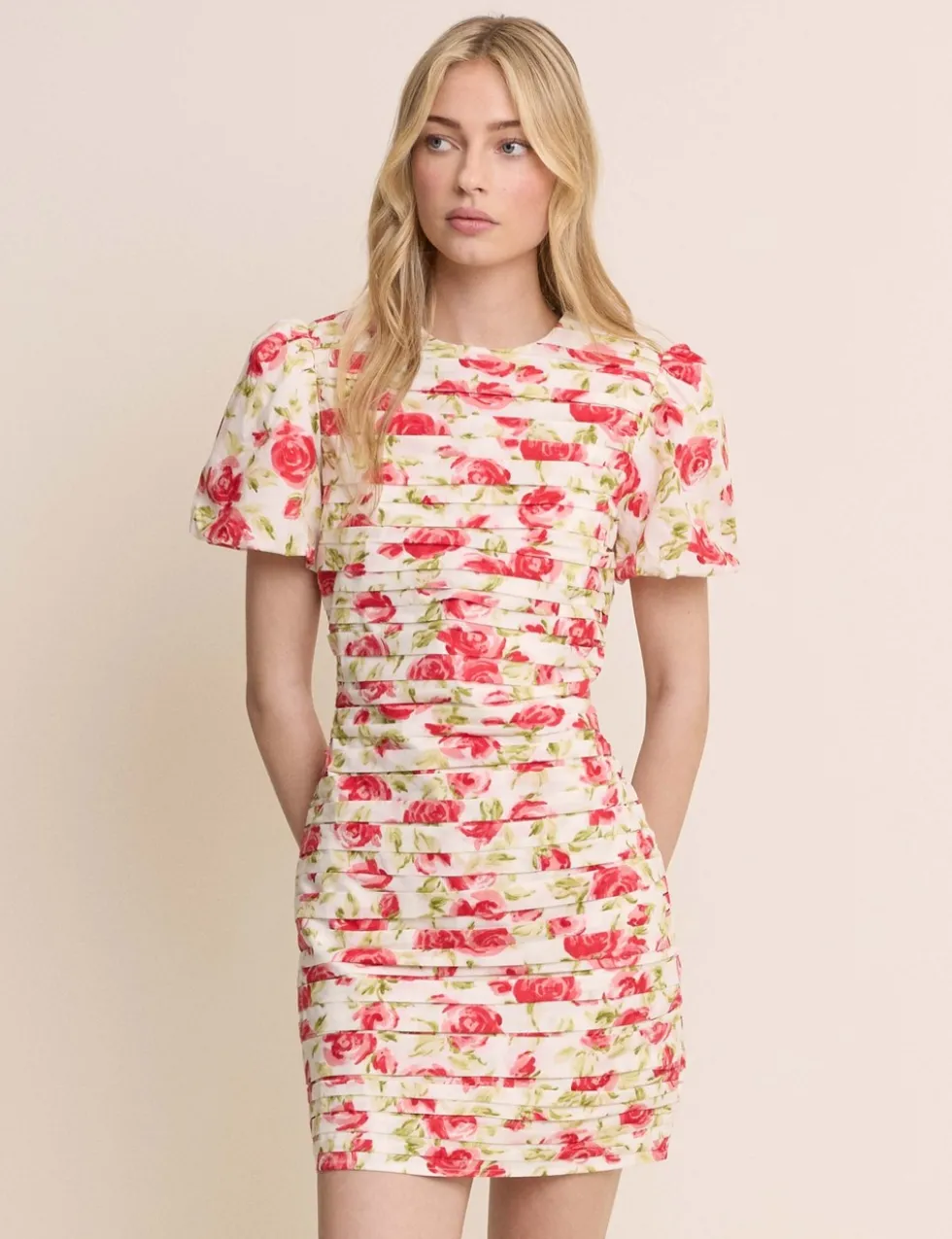 Pure Cotton Floral Mini Bodycon Dress