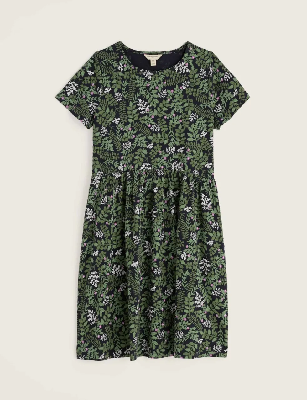 Pure Cotton Floral Mini Waisted Dress