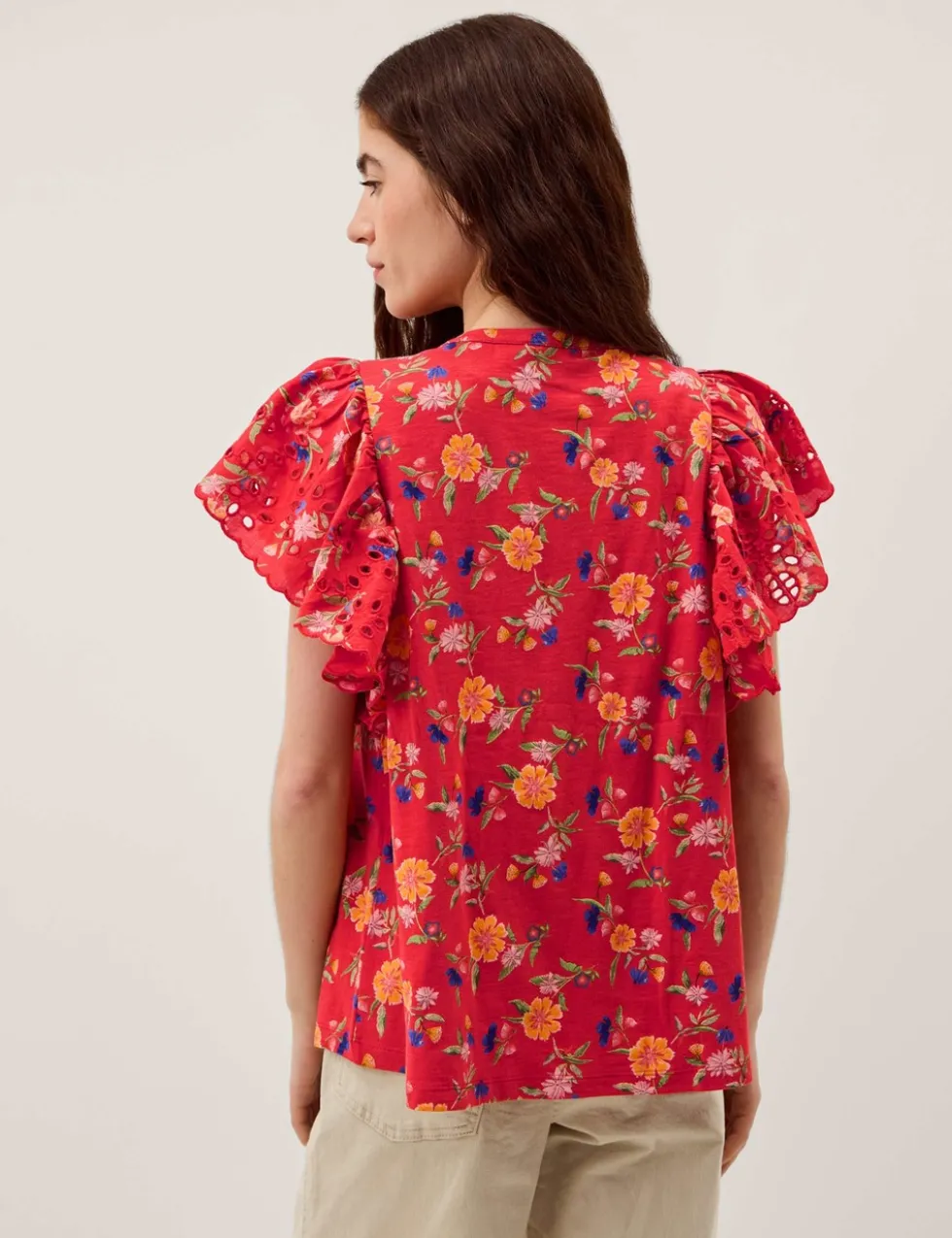 Pure Cotton Floral Notch Neck Blouse