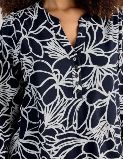 Pure Cotton Floral Notch Neck Tunic