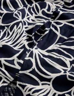 Pure Cotton Floral Notch Neck Tunic