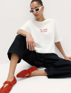 Pure Cotton Floral Oversized Graphic T-Shirt