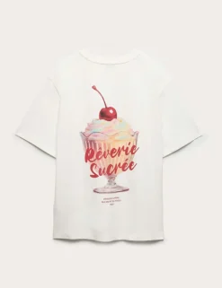Pure Cotton Floral Oversized Graphic T-Shirt