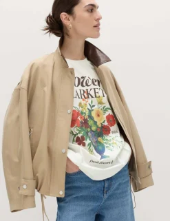 Pure Cotton Floral Oversized Graphic T-Shirt