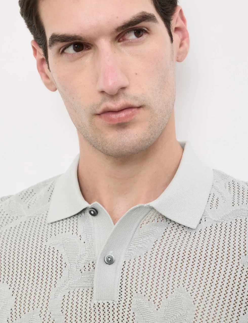 Pure Cotton Floral Pointelle Polo Shirt