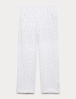 Pure Cotton Floral Pointelle Pyjama Bottoms