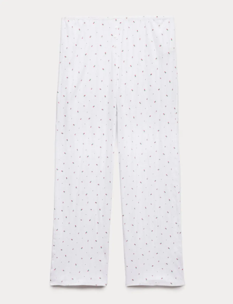 Pure Cotton Floral Pointelle Pyjama Bottoms