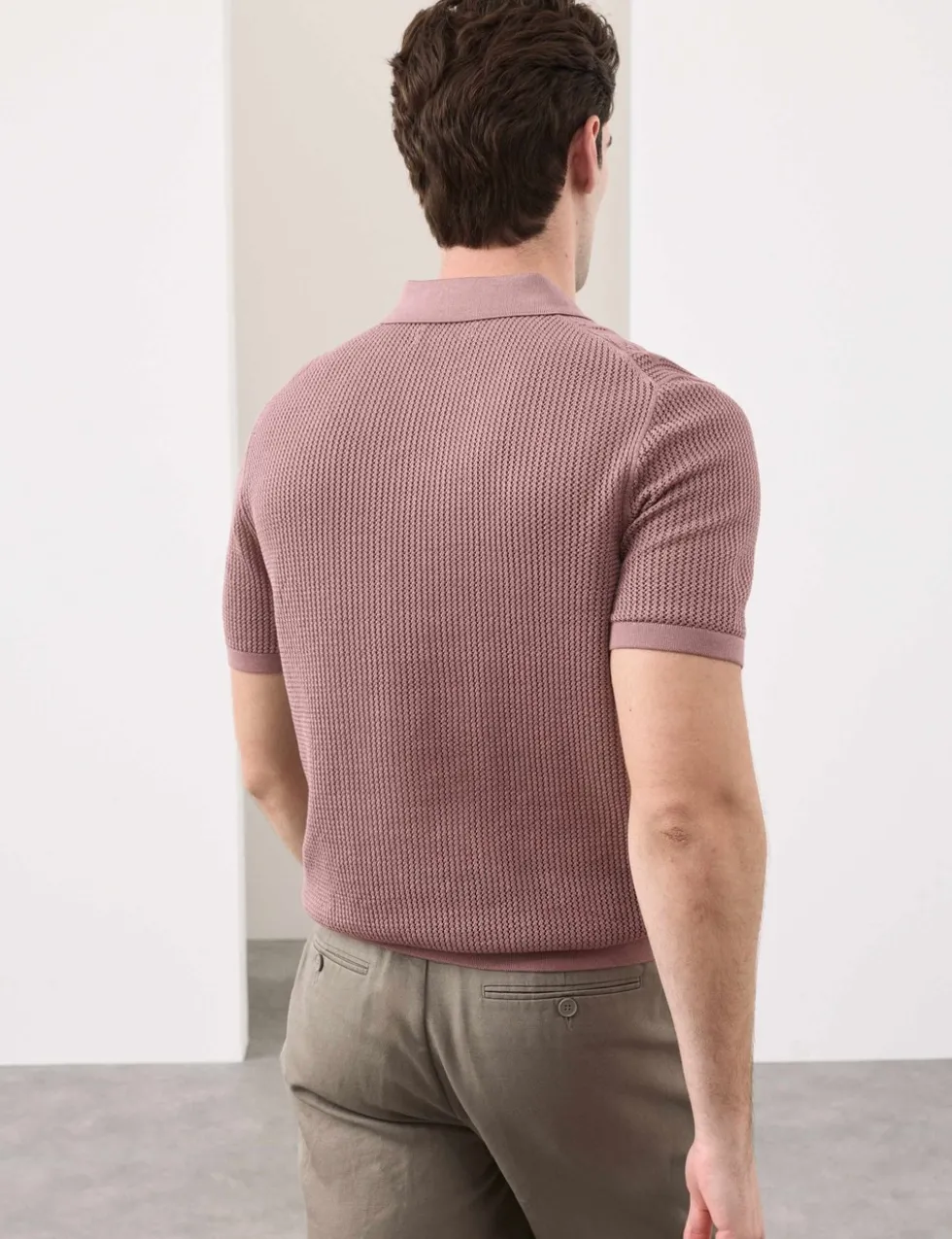 Pure Cotton Floral Pointelle Polo Shirt