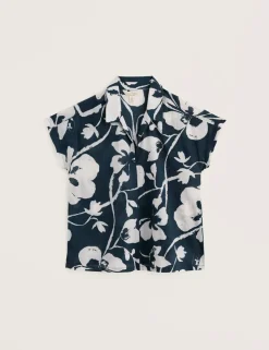 Pure Cotton Floral Popover Top