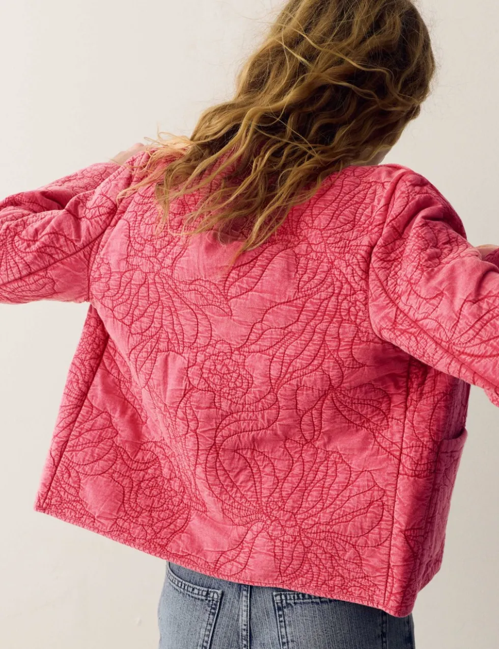 Pure Cotton Floral Quilted Jacket