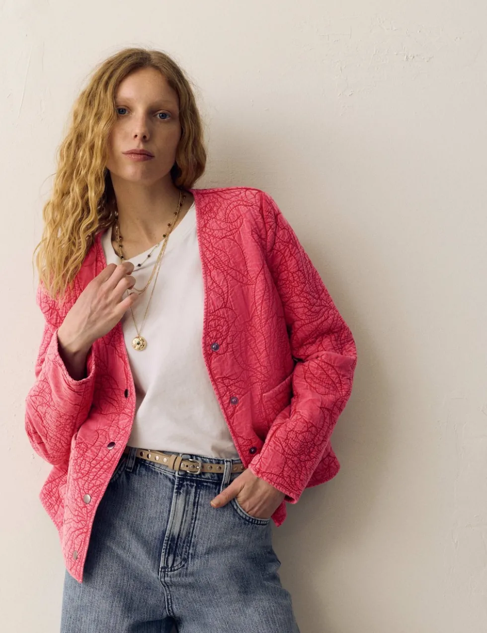 Pure Cotton Floral Quilted Jacket