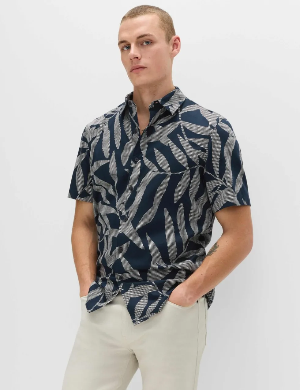 Pure Cotton Floral Short Sleeve Shirt