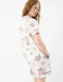 Pure Cotton Floral Shortie Set