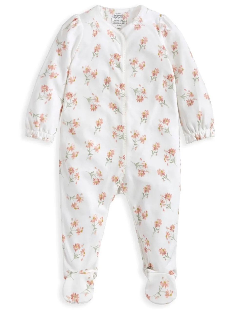 Pure Cotton Floral Sleepsuit (6½lbs-12 Mths)