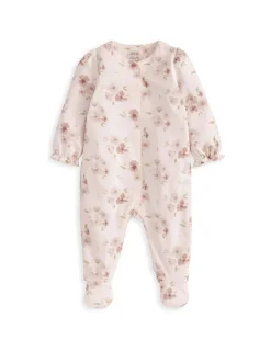 Pure Cotton Floral Sleepsuit (0-12 Mths)