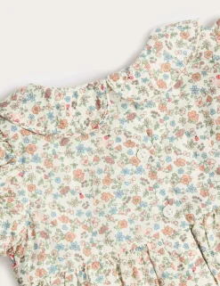 Pure Cotton Floral Smock Dress (0-3 Yrs)