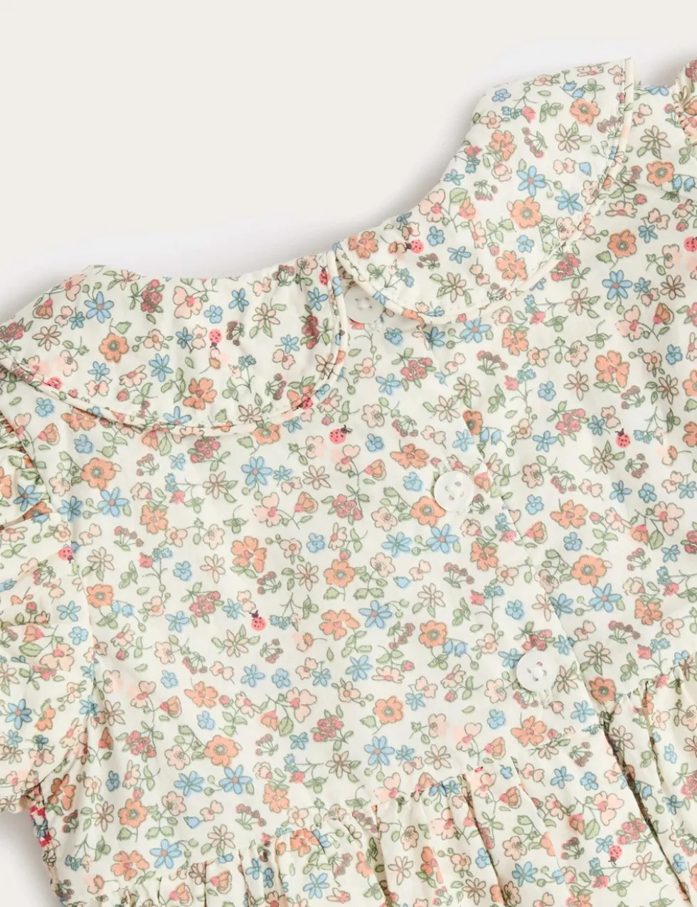 Pure Cotton Floral Smock Dress (0-3 Yrs)
