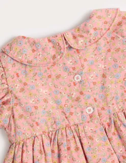 Pure Cotton Floral Smock Dress (0-3 Yrs)