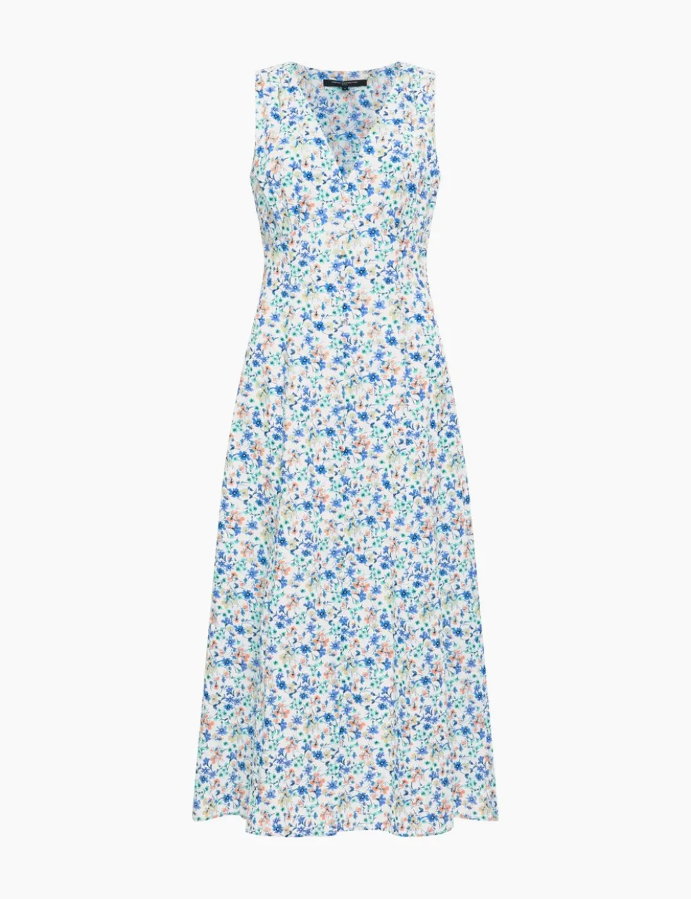 Pure Cotton Floral V-Neck Midi Skater Dress