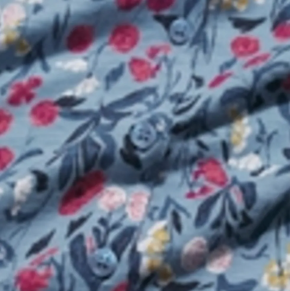 Pure Cotton Floral V-Neck Top