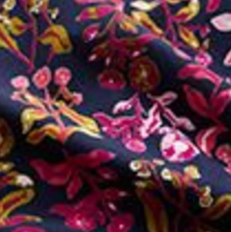 Pure Cotton Floral V-Neck Midi Tea Dress