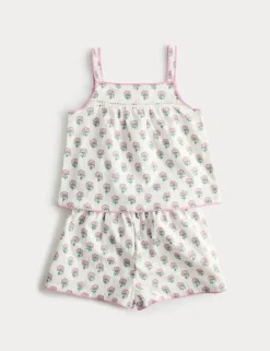 Pure Cotton Flower Print Pyjamas (1-8 Yrs)