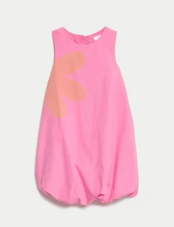 Pure Cotton Flower Puffball Dress (2-16 Yrs)