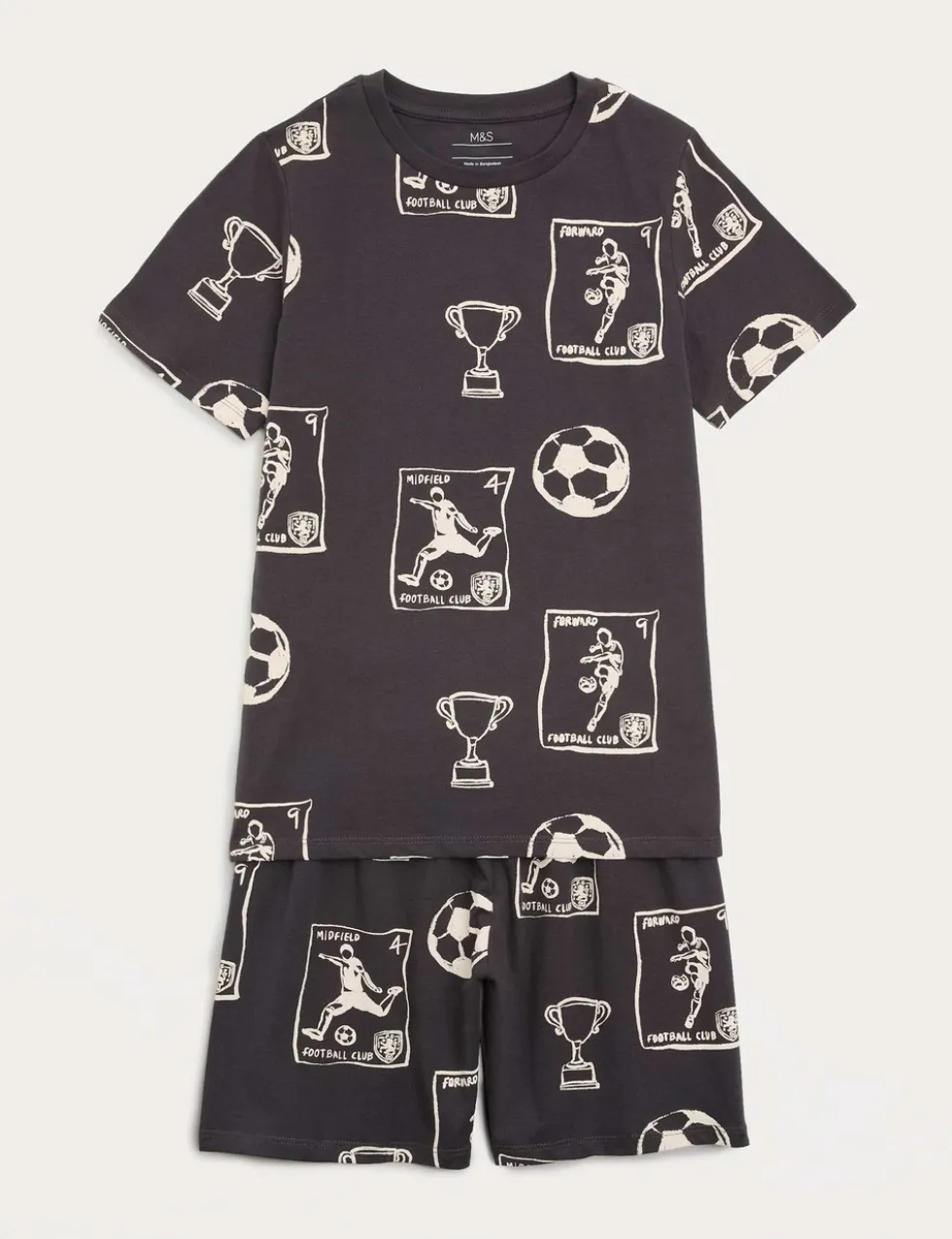 Pure Cotton Football Print Short Pyjamas (1-16 Yrs)
