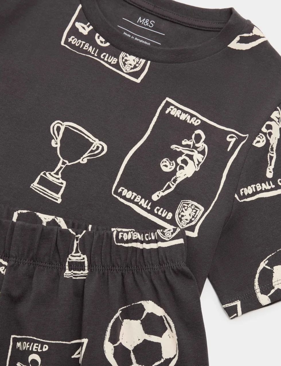 Pure Cotton Football Print Short Pyjamas (1-16 Yrs)
