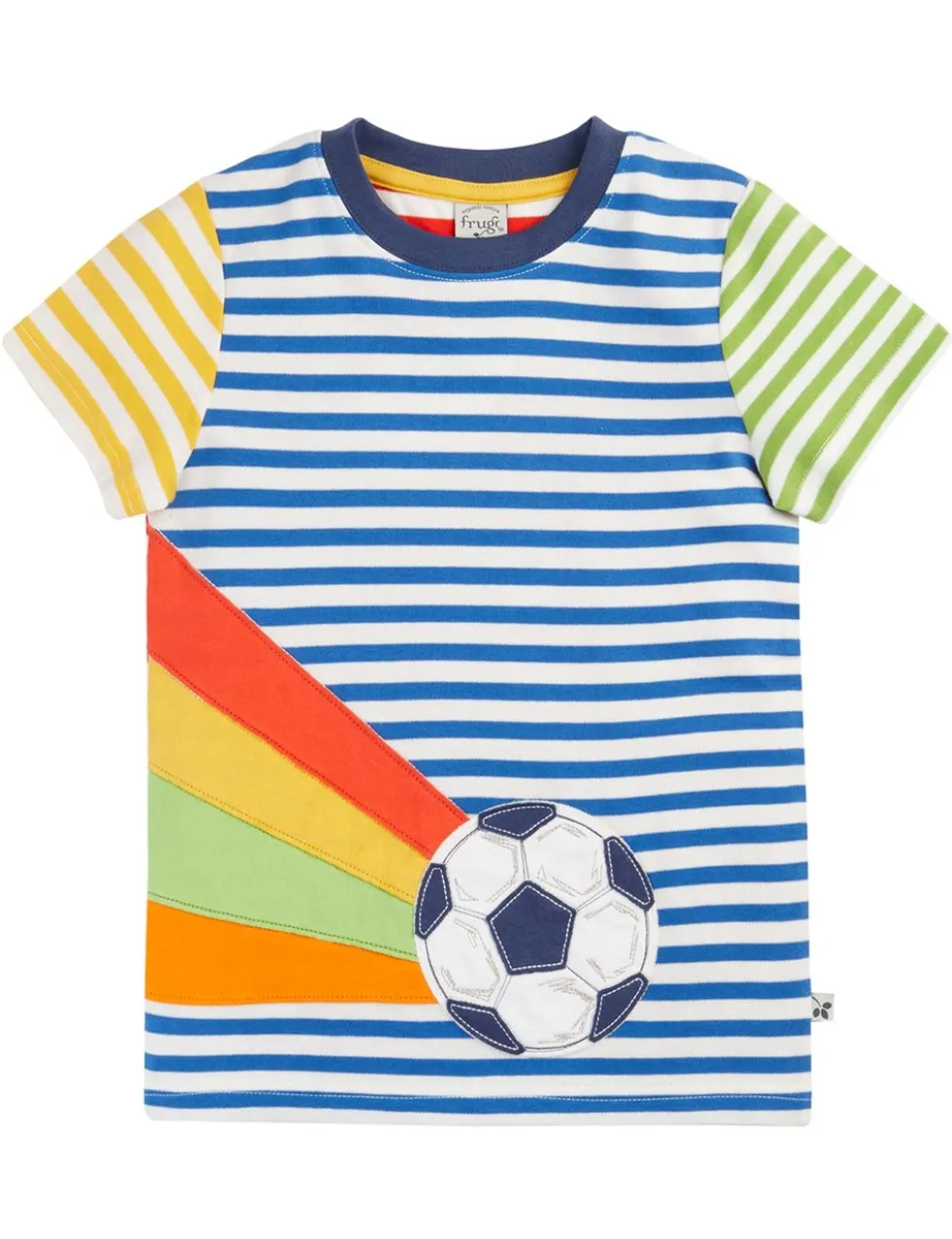 Pure Cotton Football Striped T-Shirt (1-10 Yrs)