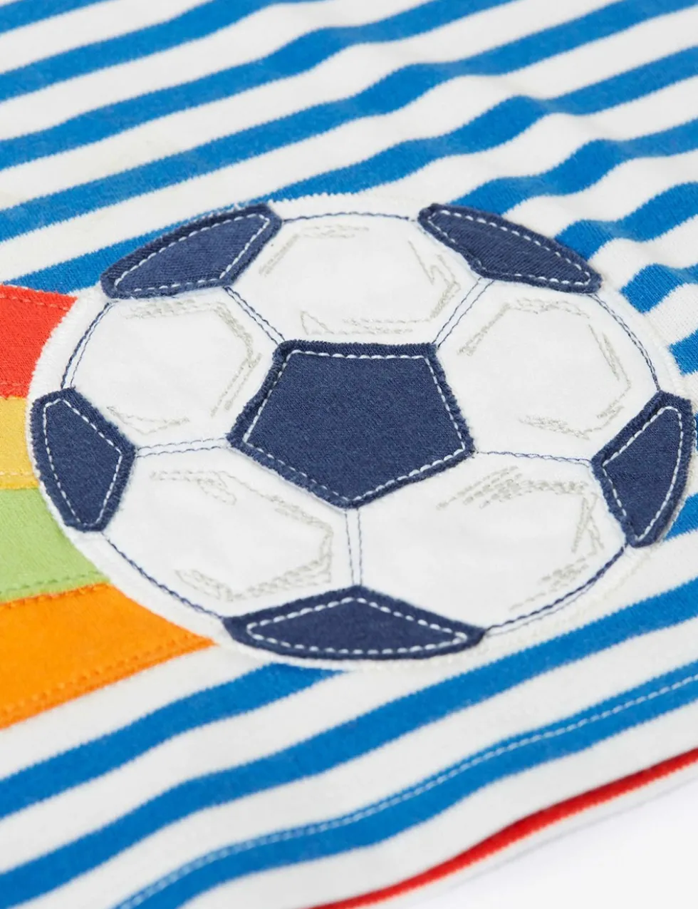 Pure Cotton Football Striped T-Shirt (1-10 Yrs)