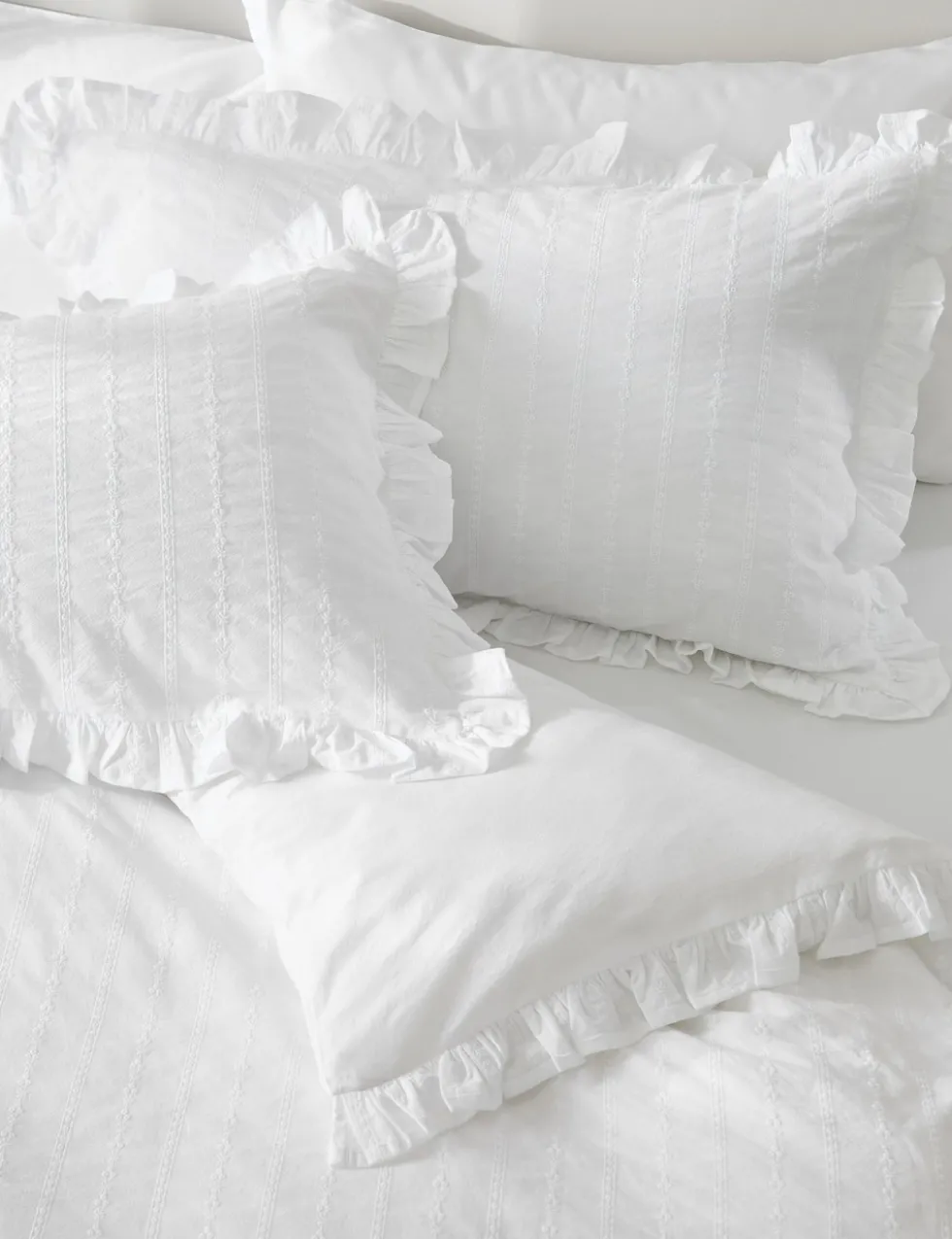 Pure Cotton French Ruffle Embroidery Bedding Set