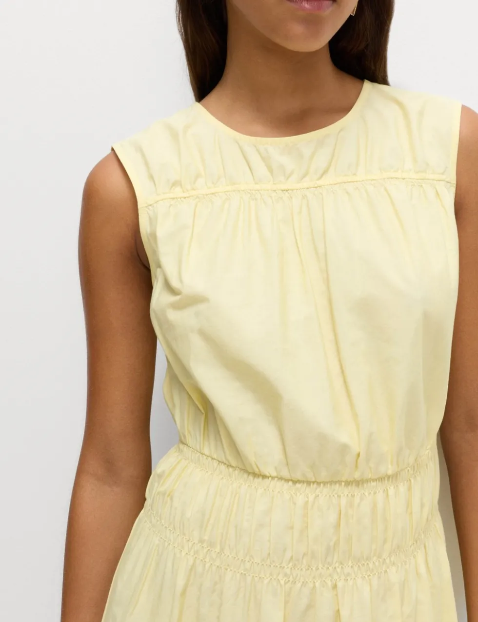 Pure Cotton Frill Hem Midaxi Waisted Dress