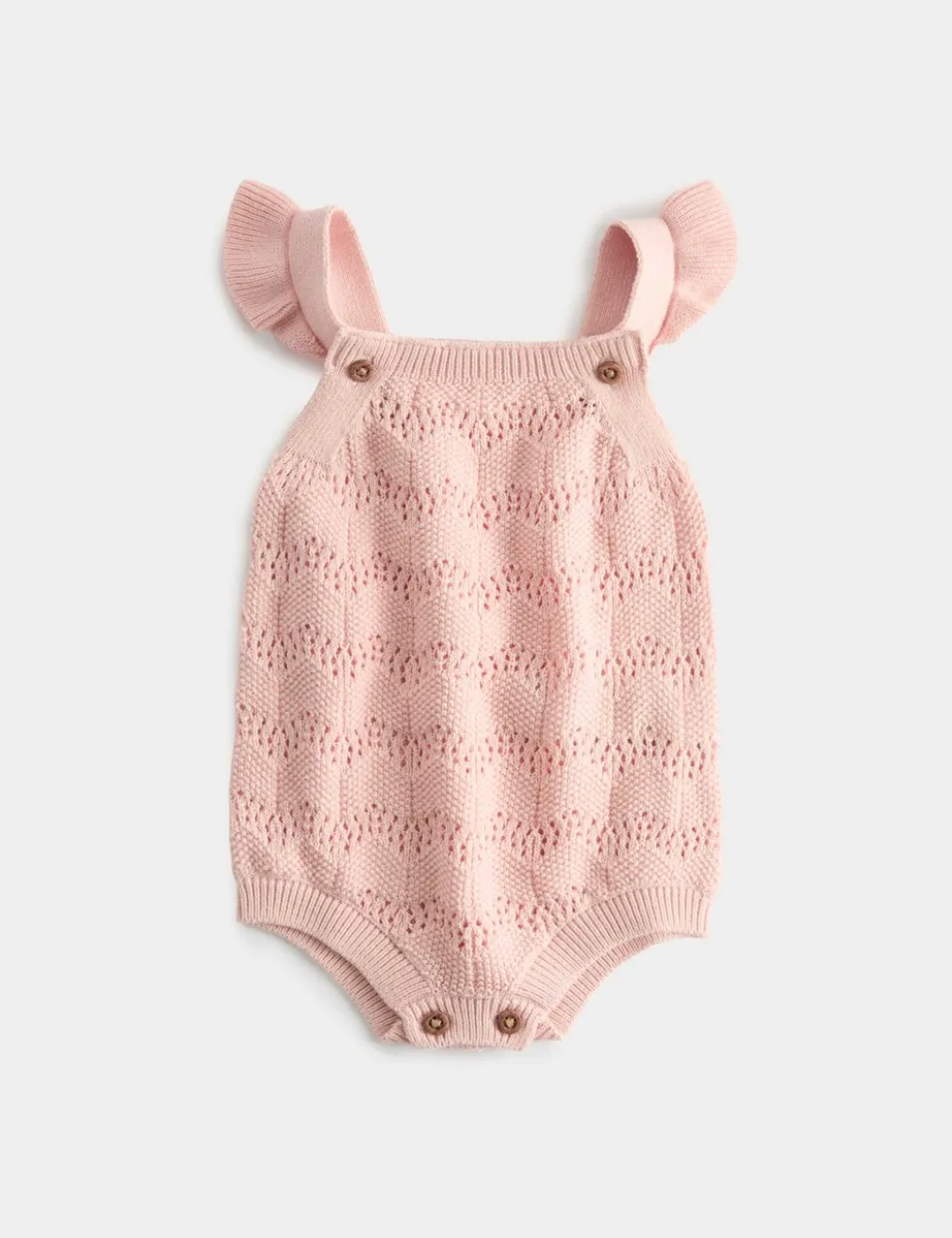 Pure Cotton Frill Knitted Romper (7lbs-18 Mths)