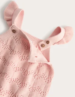 Pure Cotton Frill Knitted Romper (7lbs-18 Mths)