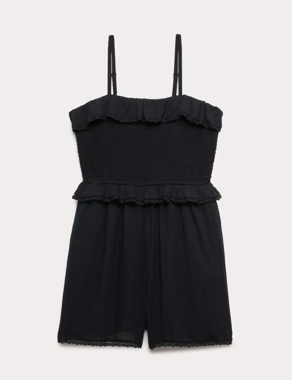 Pure Cotton Frilled Shirred Playsuit (6-16 Yrs)