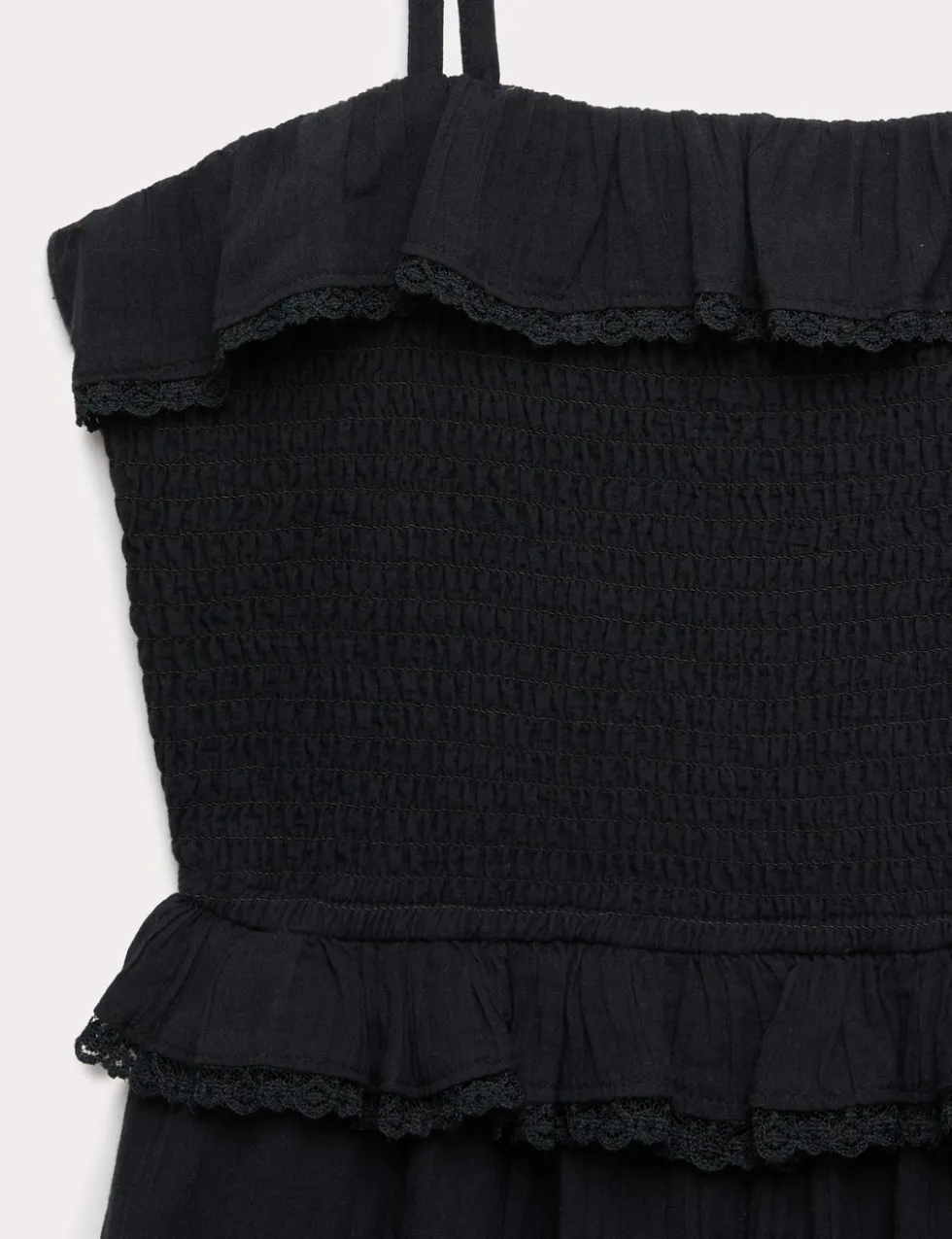 Pure Cotton Frilled Shirred Playsuit (6-16 Yrs)