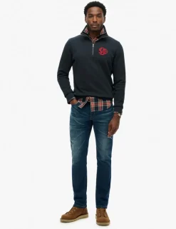 Pure Cotton Funnel Neck Half Zip Sweatshirt