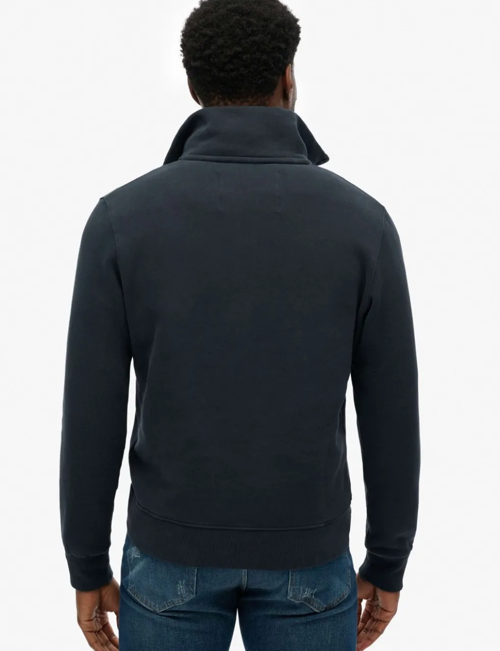 Pure Cotton Funnel Neck Half Zip Sweatshirt