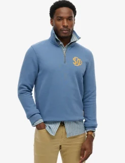 Pure Cotton Funnel Neck Half Zip Sweatshirt