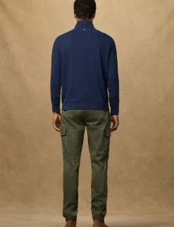 Pure Cotton Funnel Neck Half Zip Sweatshirt